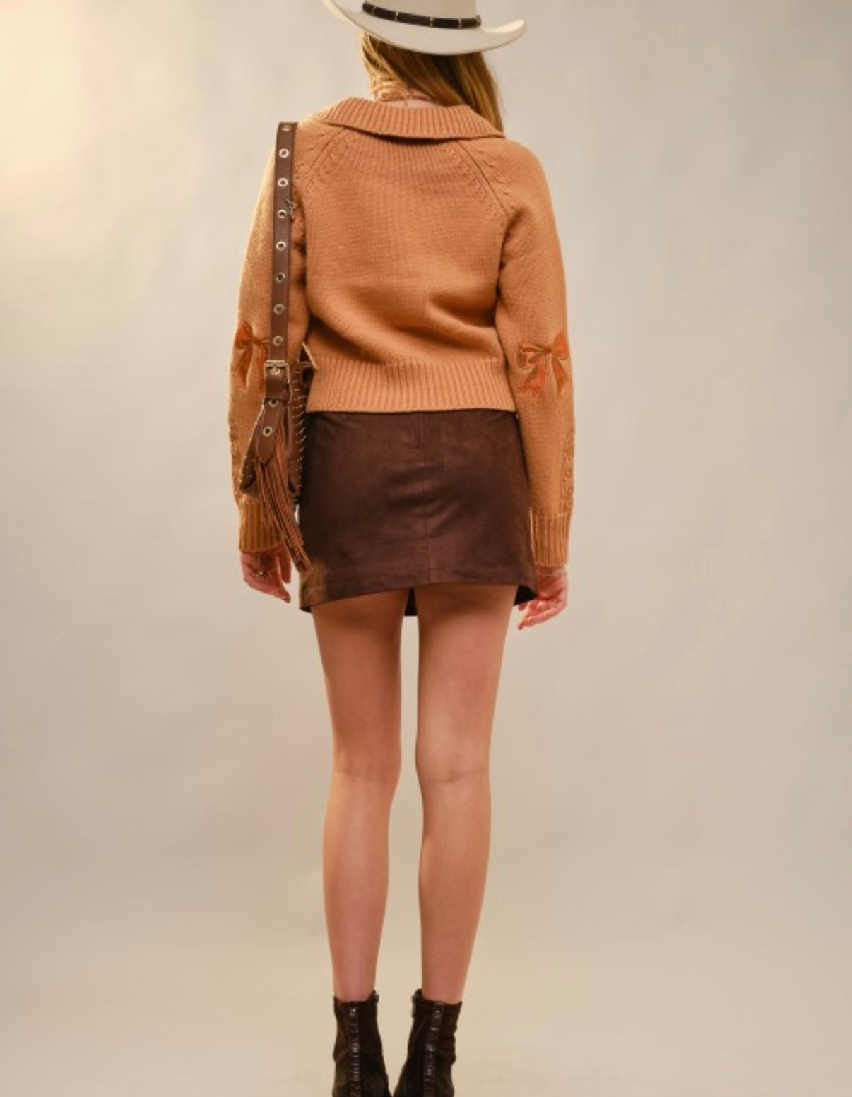 High Desert Horse Embroidered Zip Sweater