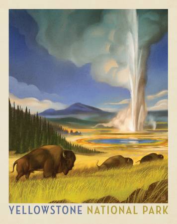 National Parks - Yellowstone National Park 36in x 43in Poster Panel
