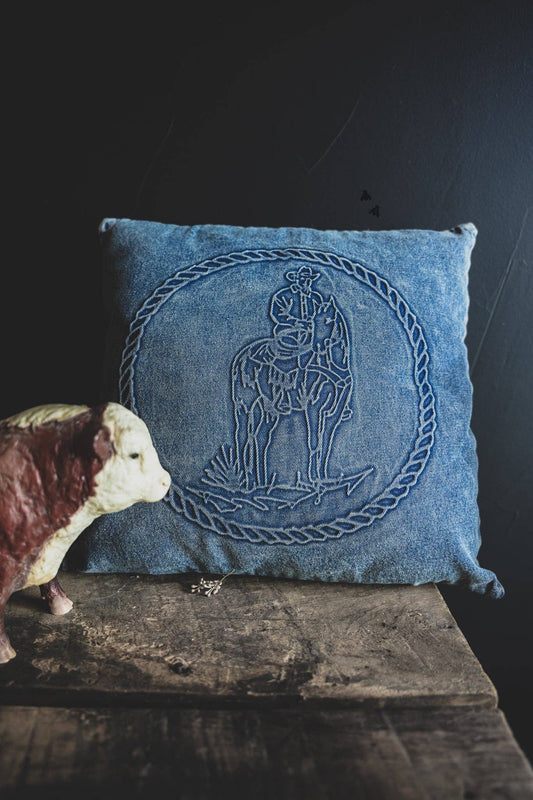The Trailboss Denim Pillow Cover